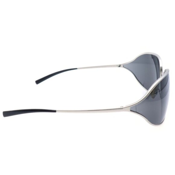 Prada Sunglasses Oval Wraparound Black Silver - Picture 3 of 6